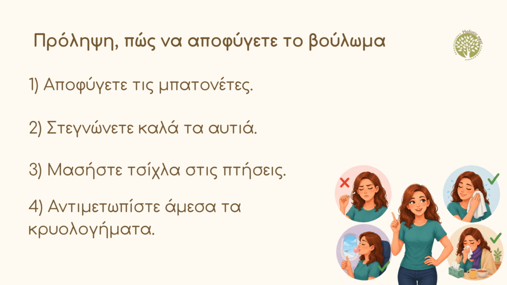 Πρόληψη, πώς να αποφύγετε το βούλωμα
